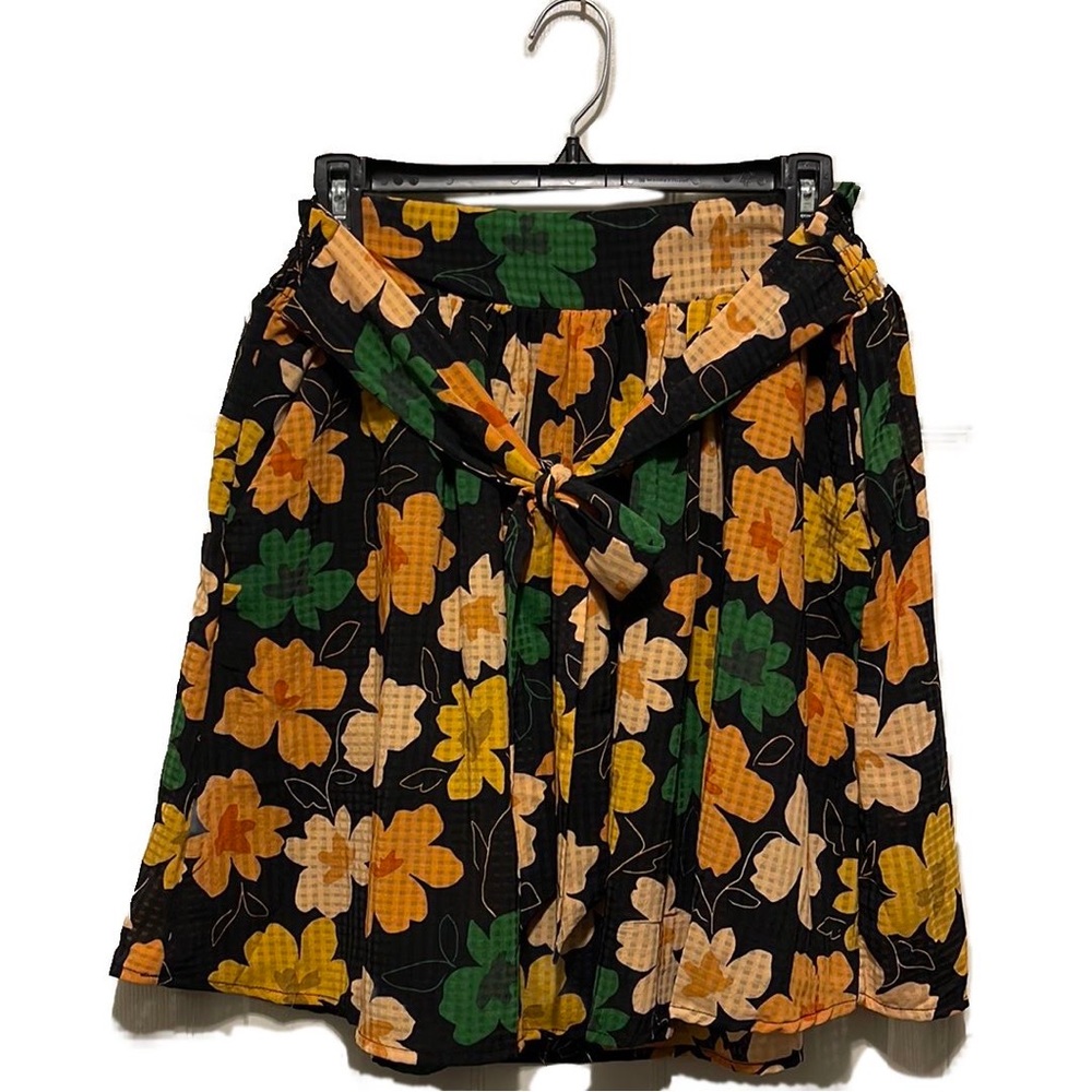 Who What Wear @ Target Hand Drawn Floral Skirt Medium